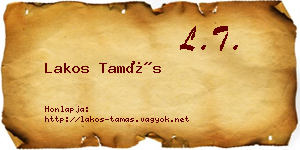 Lakos Tamás névjegykártya